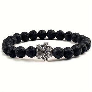 Paw Print Charm Beaded Bracelet